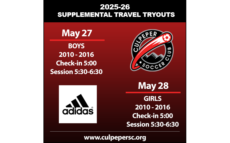 2025-26 Culpeper SC Supplemental Travel Tryouts